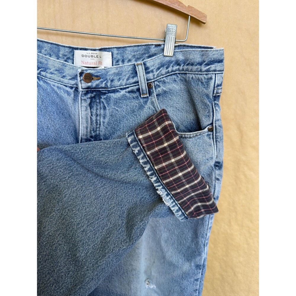 Vintage L.L.Bean Double L Flannel Lined Jeans - Men’s 40x32 - Plaid Lined Denim